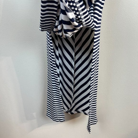 Soma Maxi Dress Women XS Navy Blue White Stripes Racerback Side Slits Sleeveless - Picture 5 of 9